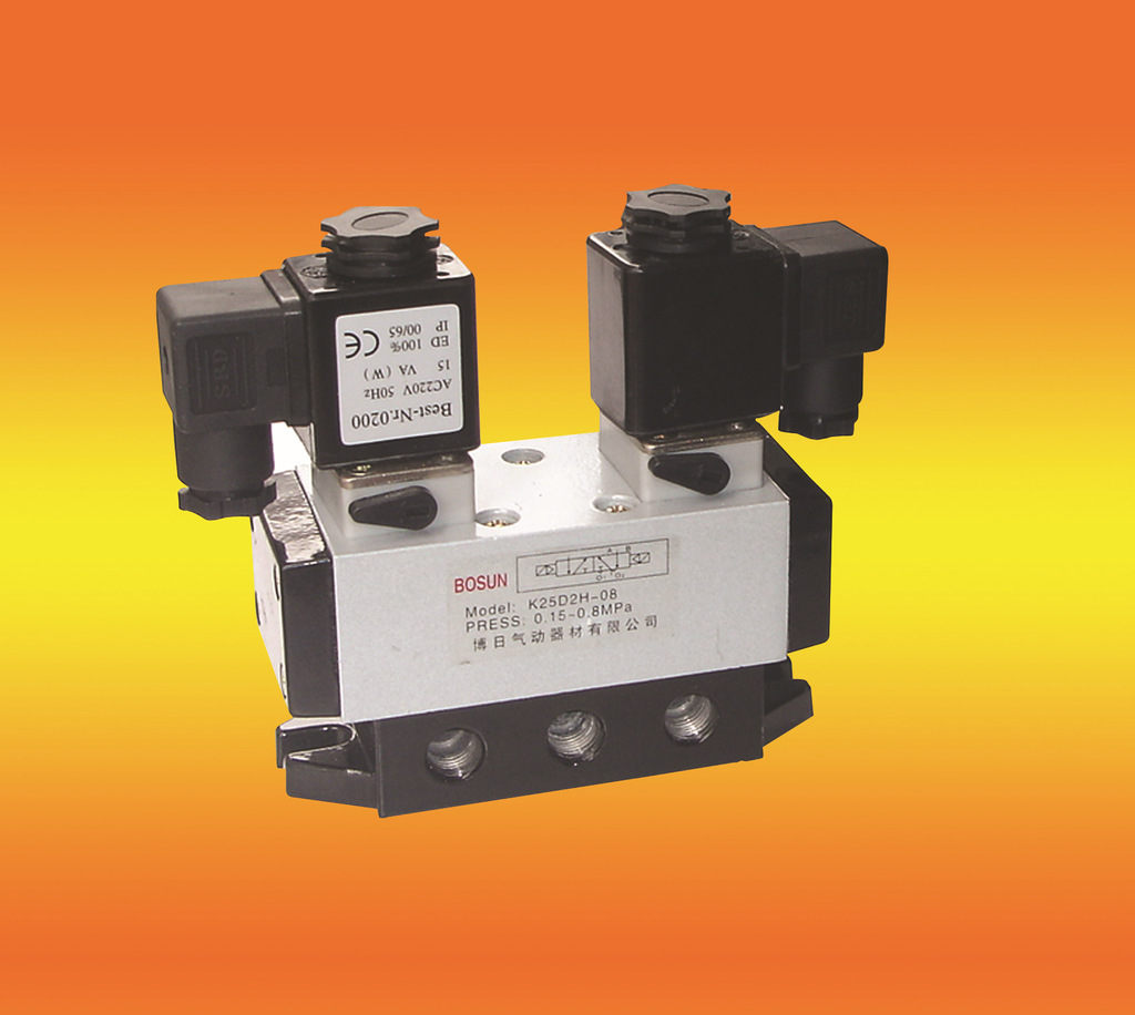 电磁阀滑柱式K25D2-8二位五通气动换向阀2分G1/4
