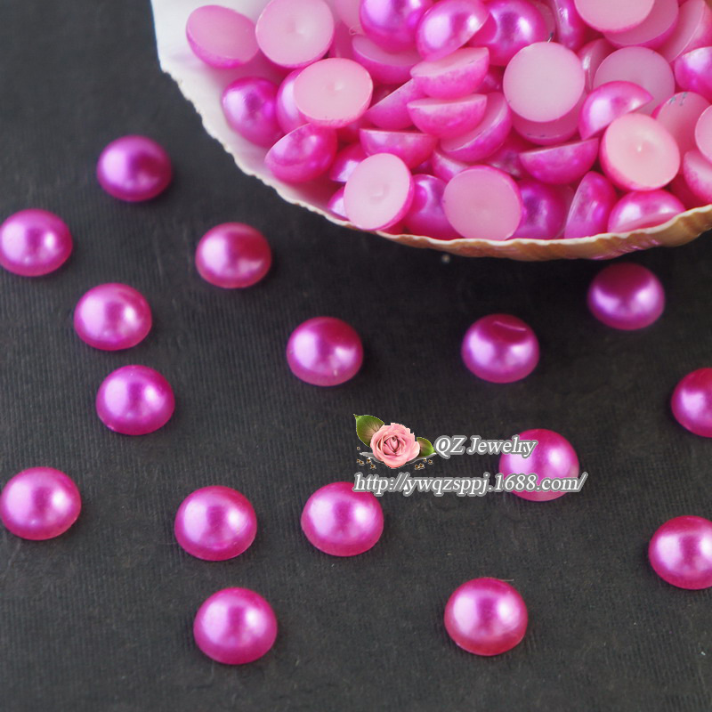 ABS半面平底仿珍珠diy手机美容材料半圆珠 手工珍珠头饰发饰配件详情图6