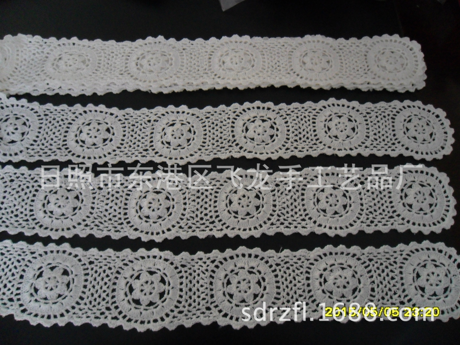 厂家加工手钩衣领.花边.服装辅料，服装百搭手钩棉线领花