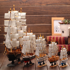 Craft wooden boat 16cm-50cm solid wood sailboat model full range of gifts and crafts wholesale