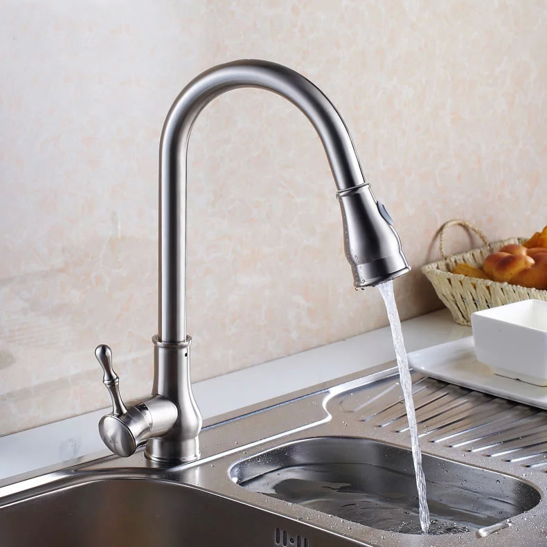 Factory bathroom sink, pull-out faucet, pull-out kitchen showerhead, three-function, can pause the pull-out showerhead undefined
