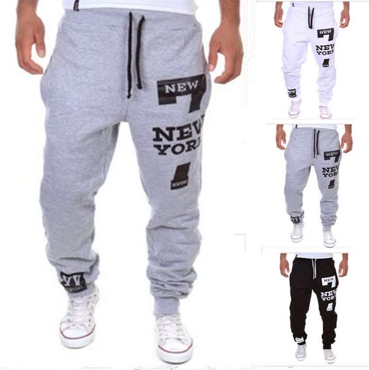 AliExpress New Men's Letter Printed Casual Sports Pants Large Size Men's Thin Ankle Pants Harlan Pants