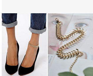 JL001 new pattern Europe and America Foreign trade of the original single jewelry Branded paragraph Fishbone Anklets