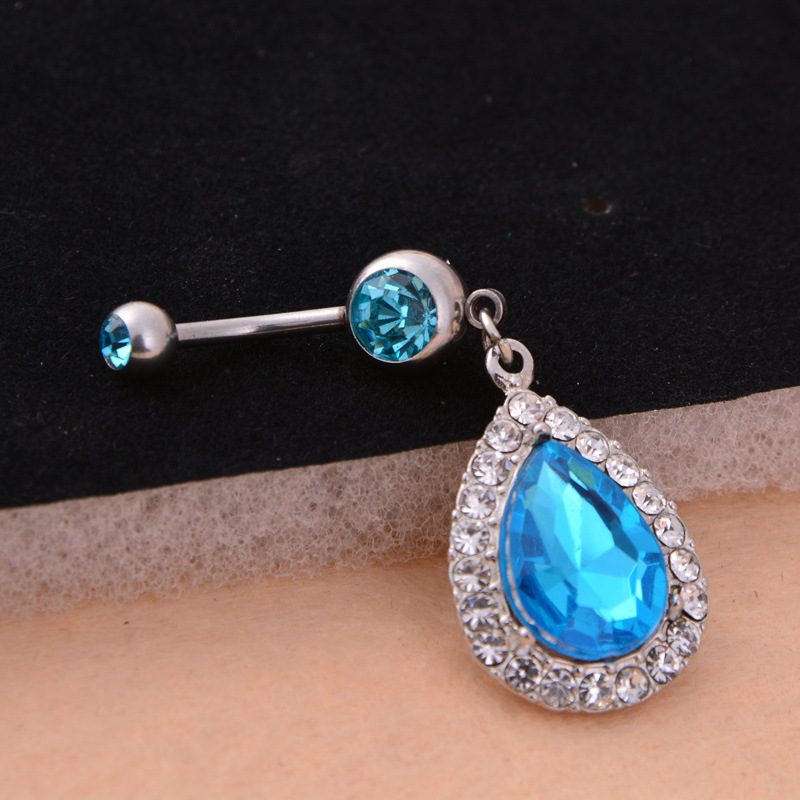 Personalized Water Drop Zircon Belly Button Nail Wholesale display picture 2