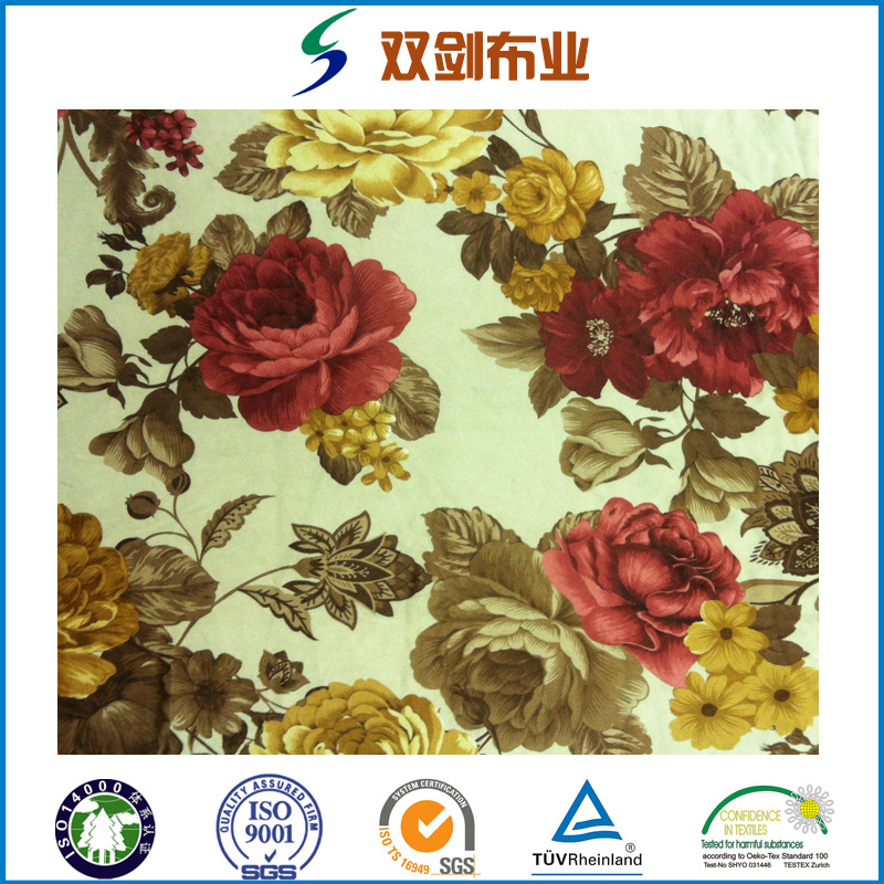 厂家销售经编丽丝绒纸印花绒布 春秋外套休闲时尚女装绒布面料