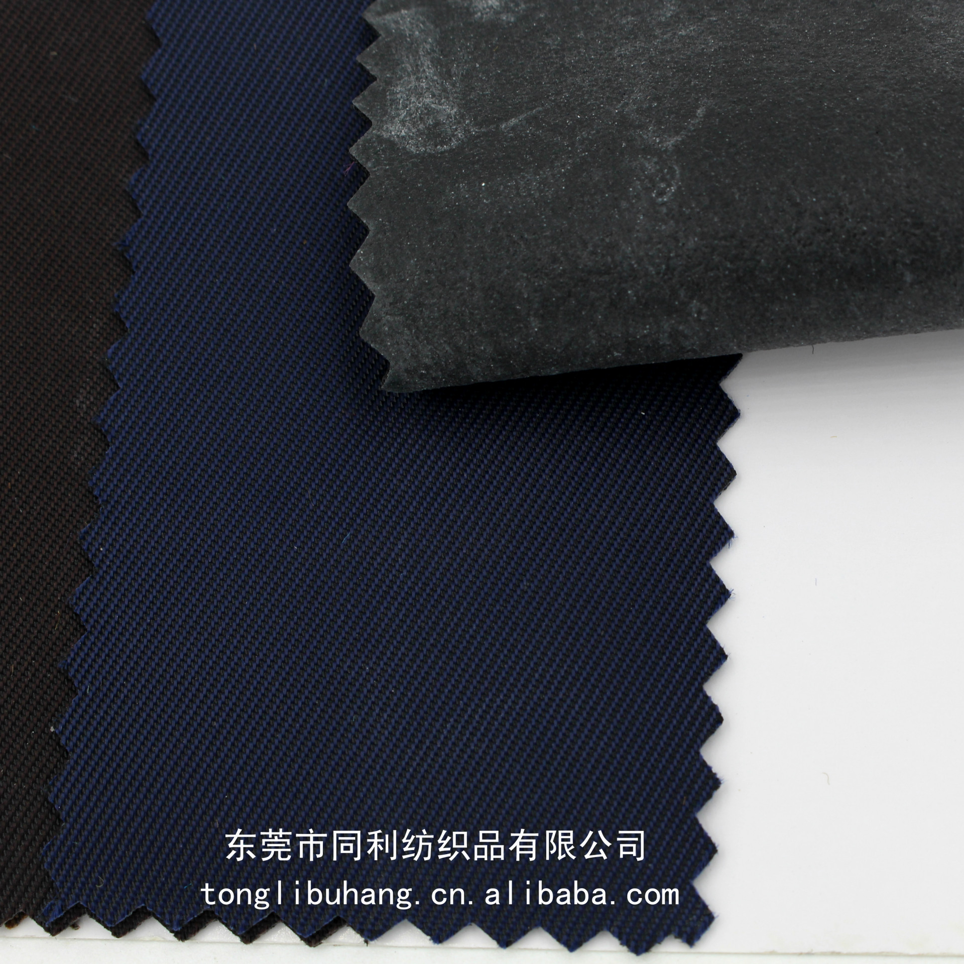 尼龙水松乱纹发泡面料尼龙230T斜纹双色水松底发泡现货供应