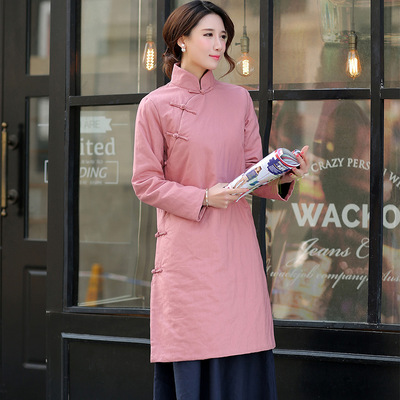 2019 new pattern Original Down Cotton Retro Ethnic style frog Large cotton-padded jacket Self cultivation have more cash than can be accounted for Ladies cotton-padded clothes