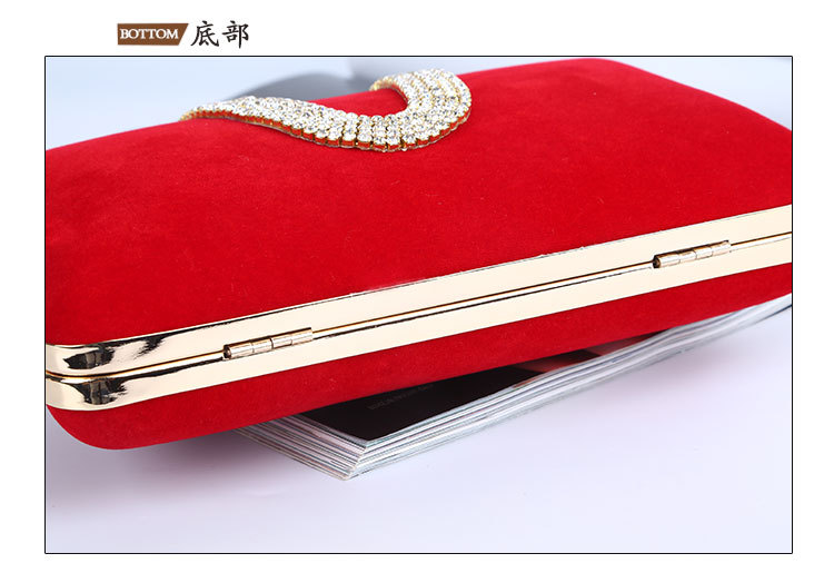 European and American dinner bag Ushaped diamondstudded clutch bag largecapacity banquet bagpicture6