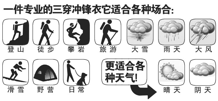 情侣款男女两件套登山滑雪服