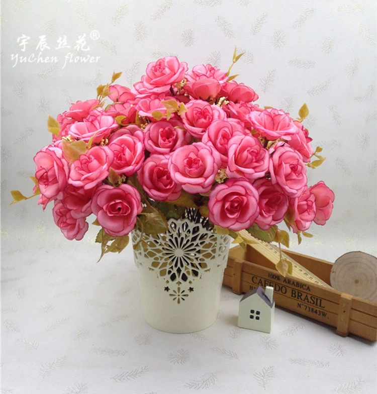 Фабричная оптовая продажа высококлассных autumn simulation fake flower 14 Persian rose 7 fork European rose искусственные шелковые цветы