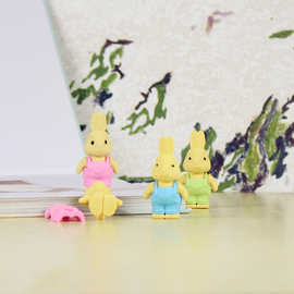 背带兔橡皮擦卡通可爱儿童学习用品 幼儿园礼品励志橡皮韩国创意