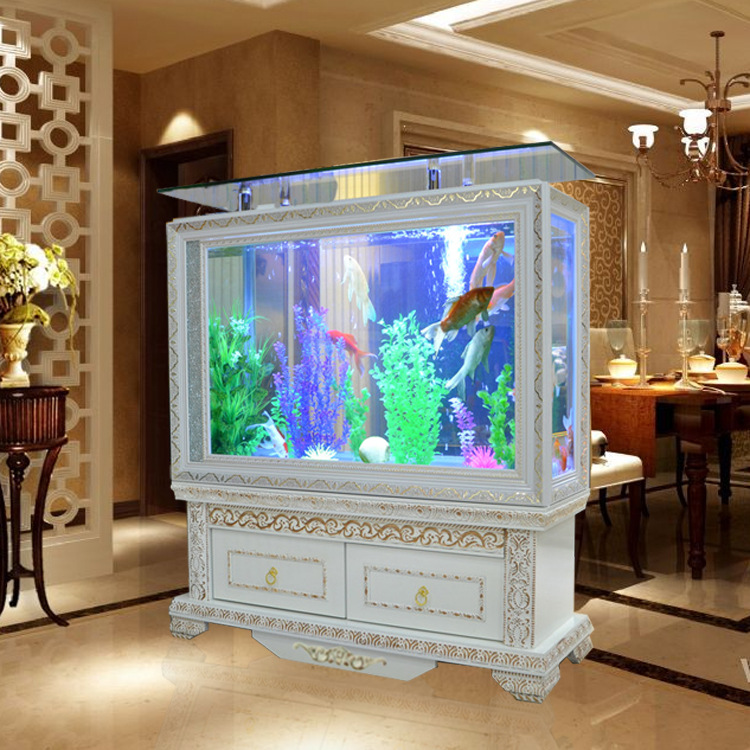 歐式屏風魚缸抽屜柜