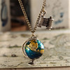 Retro fashionable accessory, sweater, necklace, metal telescope, South Korea