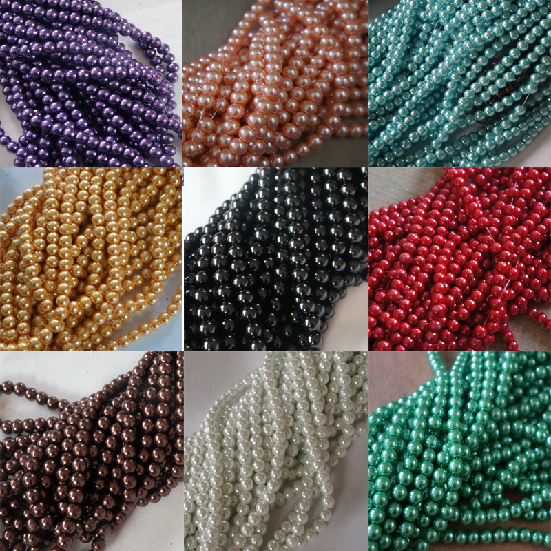 3-16mm glass imitation pearl straight-hole glass beads, new type of glass imitation pearl loose beads DIY jewelry accessories detail image 3