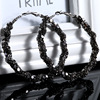 Metal universal trend earrings, black hula hoop, European style, wholesale
