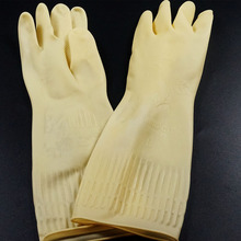 朗宝牌工业橡胶加长至43cm劳保通用手套正宗牛筋乳胶手套绒里直销