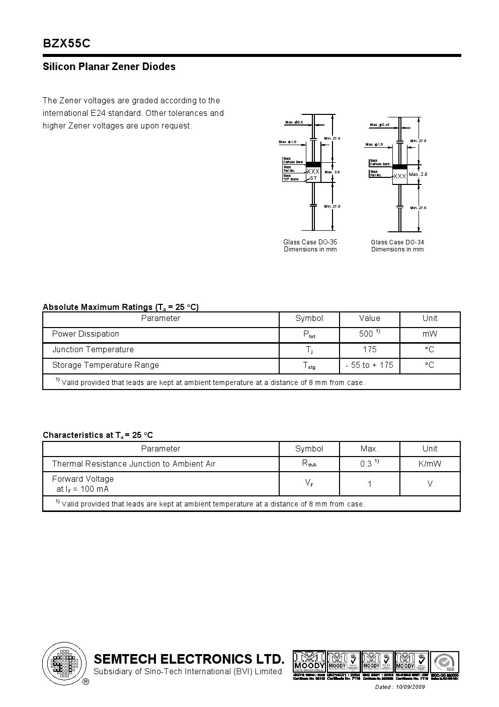 现货供应 BZX55C13 稳压二极管 原装正品