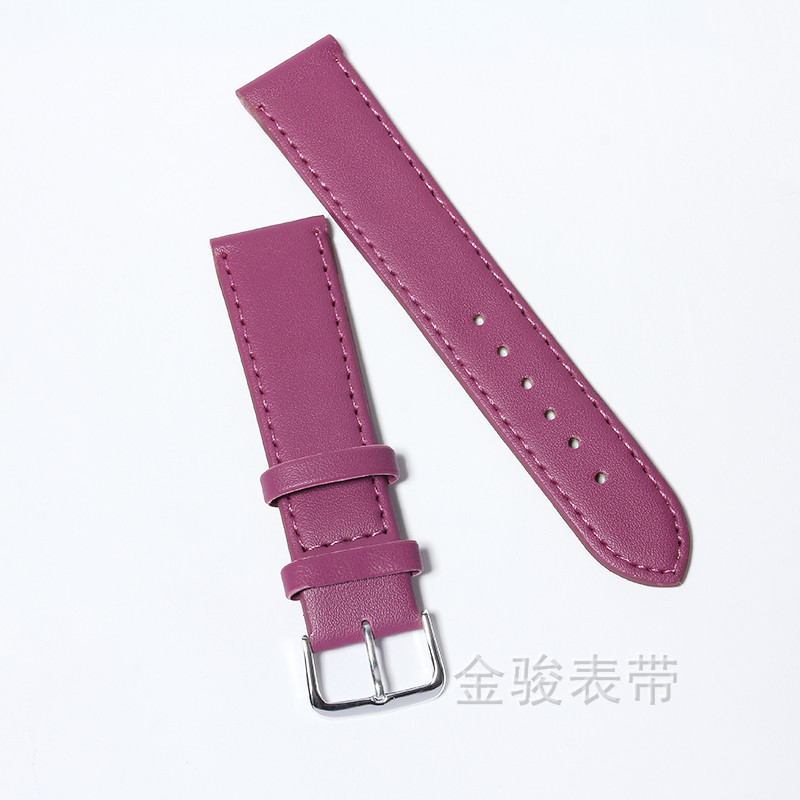 Correa de reloj ultrafino de cuero de imitación de PU, correa de cuerpo plano con patrón de aguja de color de varios tamaños, correa de cuero universal para hombres y mujeres en stock
