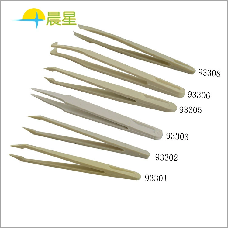 Factory wholesale anti -static tweezers white high -precision pointed tadpole ESD 93006