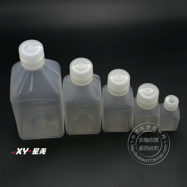 进口500ML PP瓶小口带刻度方瓶试剂瓶 耐高温样品瓶