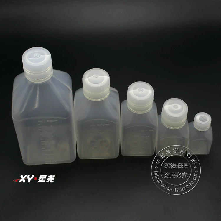 Импортированная бутылка 500 мл ПП небольшой рот градуировал квадратную бутылку реагента бутылки высокотемпературная устойчивая бутылка образца