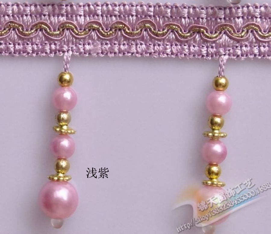 【锦天】厂家直销窗帘蕾丝手工串珠 窗帘配件 珠子花边现货供应