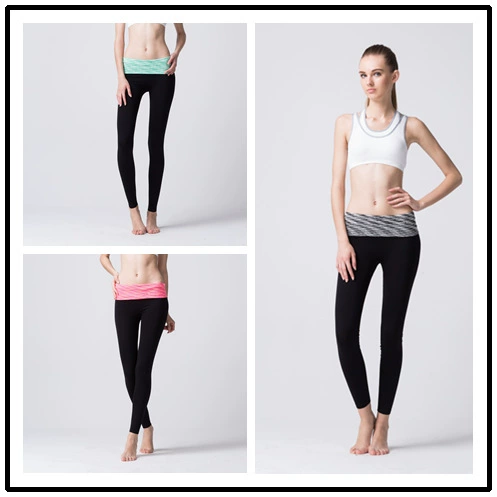 A242 Clearance Women's Sports Yoga Pants Segment Dyed Waist Hem Moisture Wicking Quick Drying