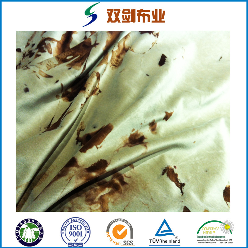 常熟厂家新花型 扎染丽丝绒 全涤针织丝绒休闲服、时装、家纺面料