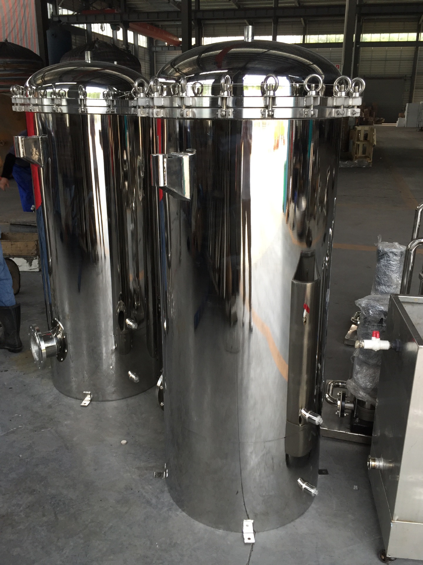 杭州产无支脚型 20芯精密过滤器 活动法兰不锈钢过滤器罐体