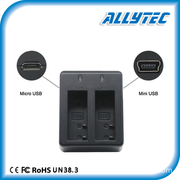 适用山狗SJ4000电池双充电器狗山快速大电流双充电池配件厂家直销