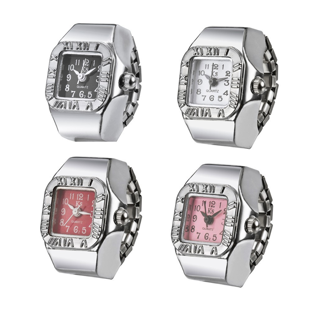 23g Weight Retro Classic Style Square Quartz Watch Rings