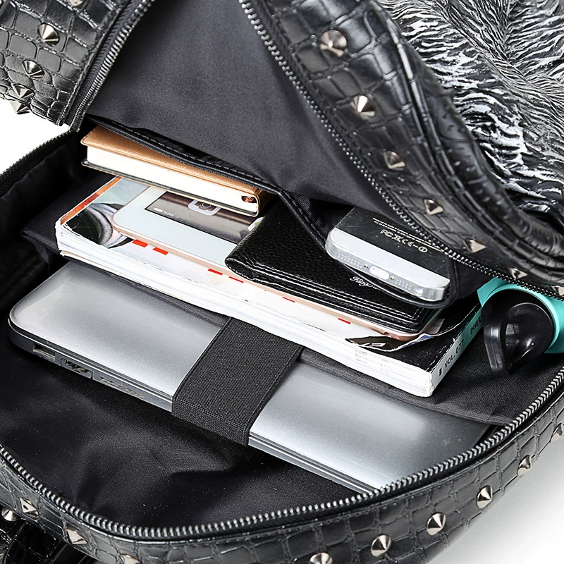 Polyurethane backpack, shoulder bag, three dimensional laptop, (Cross-border trading), punk style