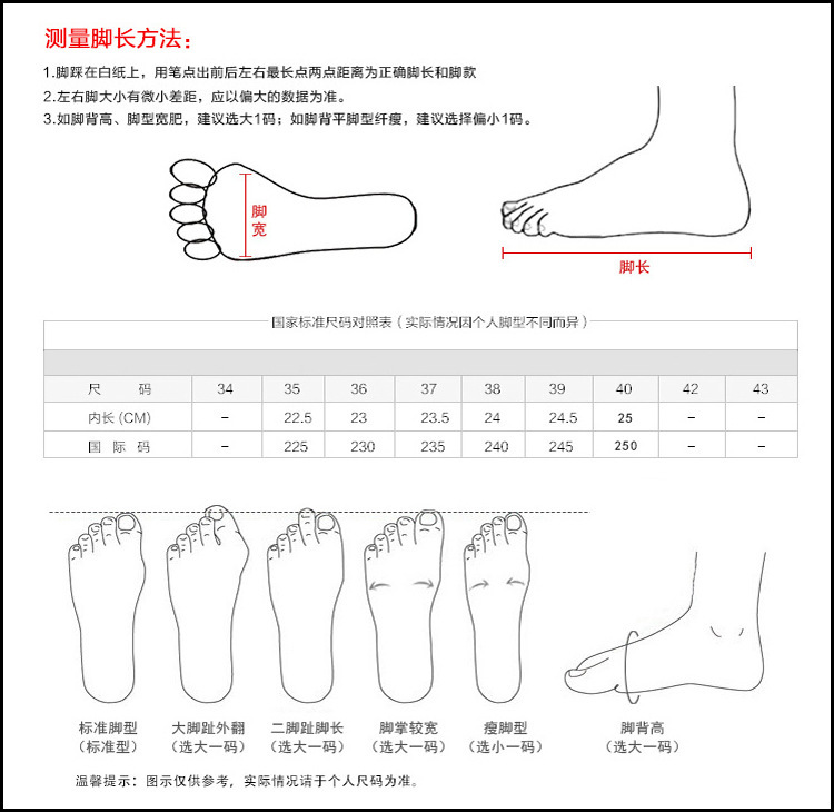 尺码对照标