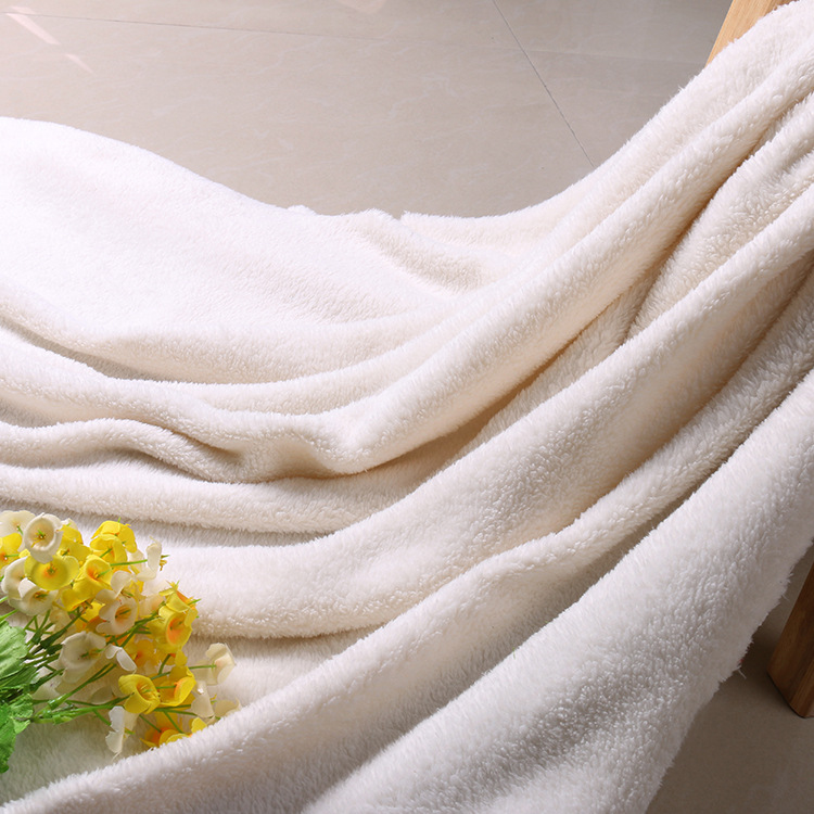 皂树纺织厂家直供染色经编超柔毛绒布毛毯面料双面珊瑚绒布批发