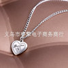 Accessory engraved, pendant with letters heart shaped, necklace, European style, English letters, wholesale