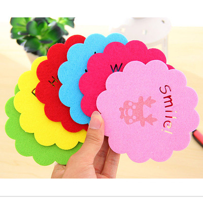 创意卡通动物彩色毛毡杯垫耐高温无纺布碗垫餐垫隔热垫可定制