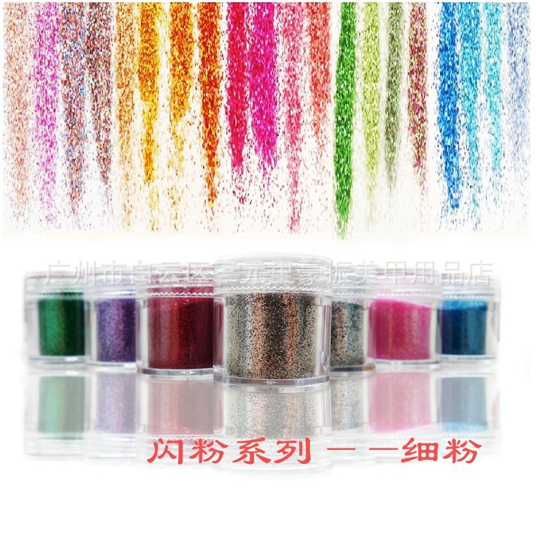 Nail glitter 12 colors 10g bottled nail glitter glitter glitter glitter glitter eye makeup powder nail glitter sequins cross-border exclusive