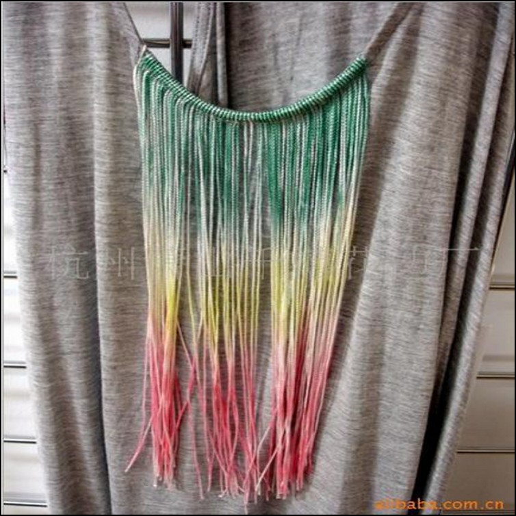 厂家批发多层染色人造丝排须服饰披肩流苏纺织皮革服装辅料花边