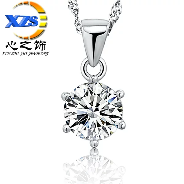 Six Claw Single Diamond Pendant Simple Necklace South Korea Jewelry Batch Hair Ornaments Large Diamond Pendant Taobao Hot Sale
