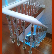 【在梯艺方】304不锈钢夹亚克力水晶楼梯立柱栏杆扶手001系列