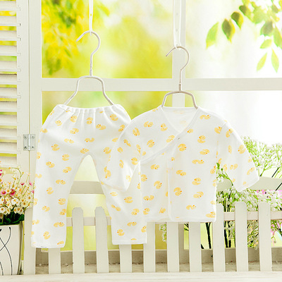 2018春季新生儿内衣套装纯棉绑带 婴儿衣服两件套宝宝衣服长袖|ms