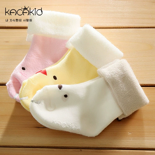 Wholesale KACAKID cotton socks thickened wool rings and flip socks Korean version of male baby baby baby baby cartoon warm socks