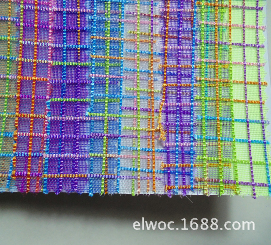 5毫米宽网布 方格彩色网料 透气提花四角形 格子鞋材箱包网布2797