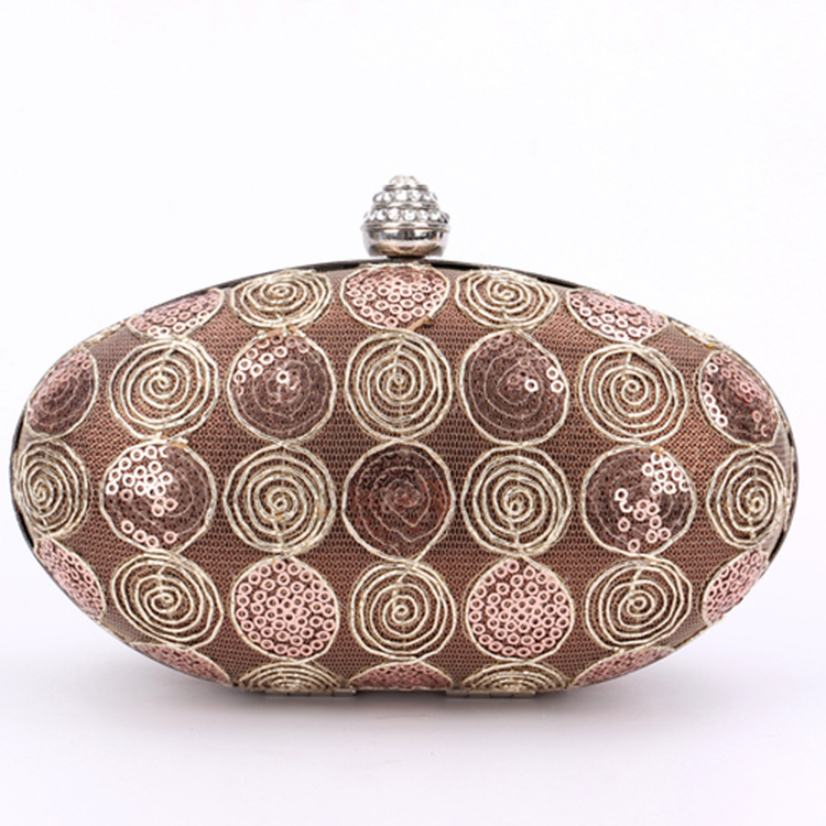 Embroidery Hard-Surface Clutch Bag