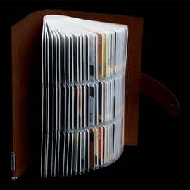 男士真皮多卡位卡包 牛皮活页卡套 五金大容量卡夹 厂家生产批发