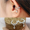 Fashionable ear clips, zirconium, earrings, hair accessory, Japanese and Korean, no pierced ears, simple and elegant design, wholesale