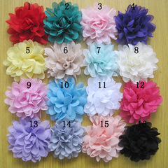 European and American style new 10CM DIY handmade chiffon flower clothing accessories, shoe flowers, hairband fabric flower accessories, 28 colors to choose from