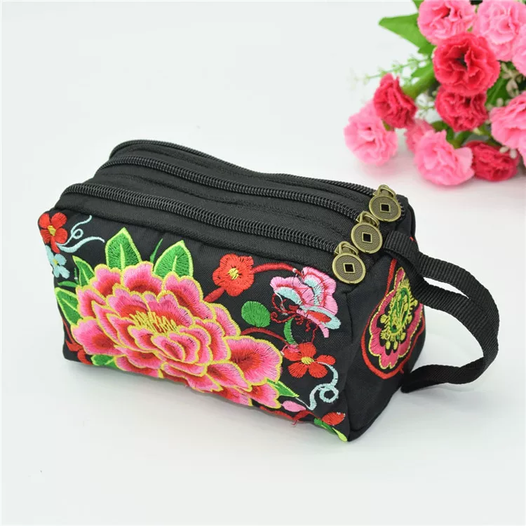 Платок с национальной вышивкой и ремешком Ms. Sanluo Bags, Miss Sanza, чехол для монеты с вышивкой на холсте