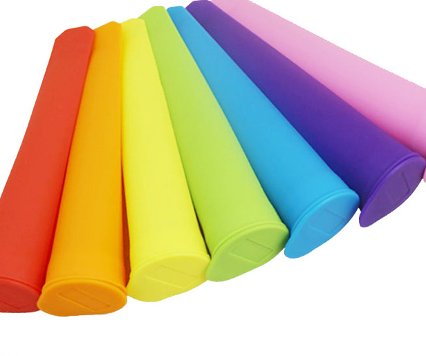 家用硅胶冰棒模具七色彩虹冰格带盖冰棍模棒冰模具制冰