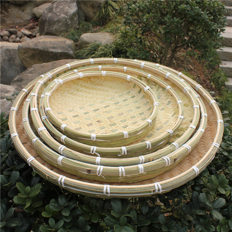 批发 纯手工竹编无漏孔竹匾簸箕竹筐 竹筛果篮菜篮 晾晒干货|ms